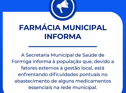 Confira a lista de medicamentos que estão em falta na Farmácia Municipal
