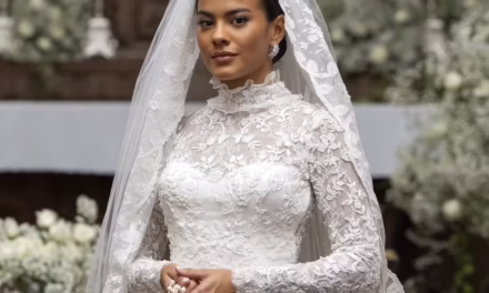 Bordadeira de Arcos tem vestido exibido em casamento de novela da Globo