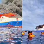 Passageiros saltam no mar para escapar de incêndio em embarcação na Indonésia