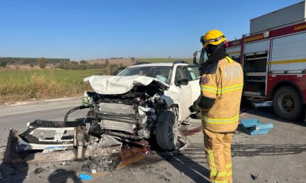 Grave acidente entre caminhonete e carreta mobiliza equipes de resgate na BR-354