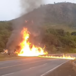 Explosão de caminhão-tanque interdita BR-040 em Congonhas