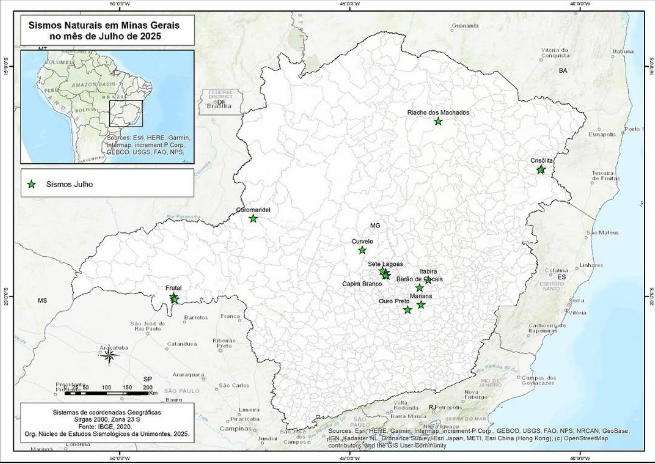 Minas Gerais registra 28 tremores de terra em julho, segundo Unimontes