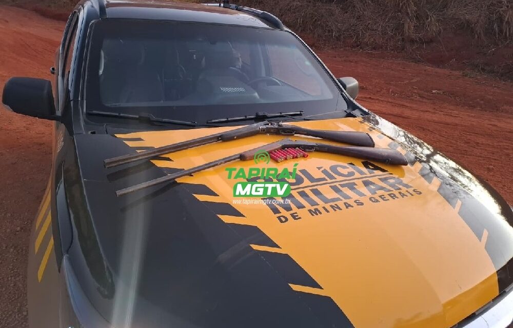 PM Rodoviária apreende armas de fogo na MG-176, em Luz