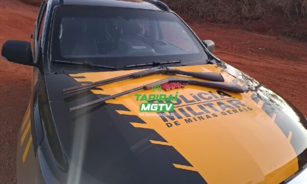 PM Rodoviária apreende armas de fogo na MG-176, em Luz