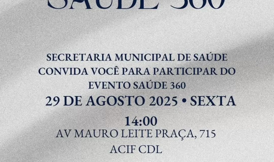 Prefeitura de Formiga promoverá evento “Saúde 360” nesta sexta-feira