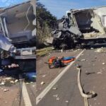 Colisão entre caminhão e carreta deixa dois mortos na BR-262