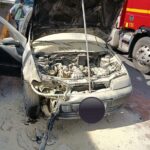 Motorista utiliza extintor e evita propagação de incêndio em veículo, em Formiga
