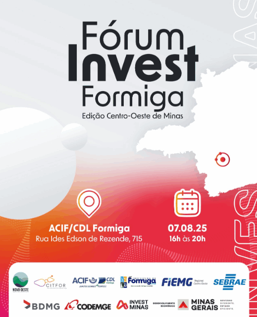 Últimos dias para inscrições no ”Fórum Invest Formiga”