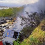 Incêndio consome pátio do Detran e destrói mais de 100 veículos em Boa Esperança