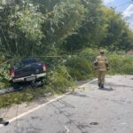 Acidente entre veículos bloqueia trecho da BR-494, em Carmo da Mata