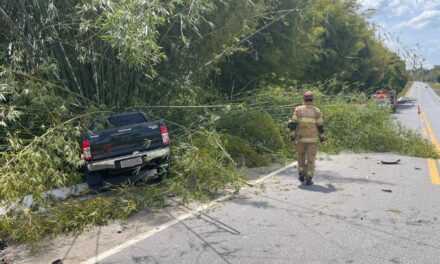 Acidente entre veículos bloqueia trecho da BR-494, em Carmo da Mata