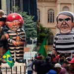 Bonecos de presidiário: atos em SP têm duelo entre Luleco e Bolsoleco