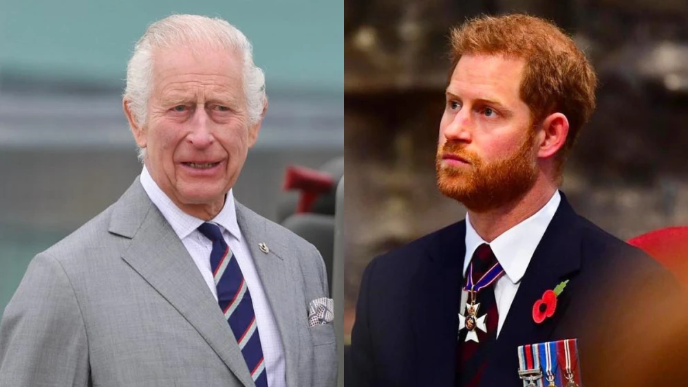 Príncipe Harry reencontra o rei Charles III após um ano e meio afastado da família real