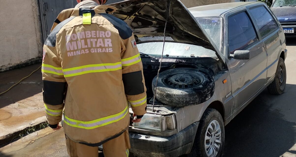 Ação rápida do Corpo de Bombeiros de Arcos garante segurança após incêndio em veículo em Lagoa da Prata