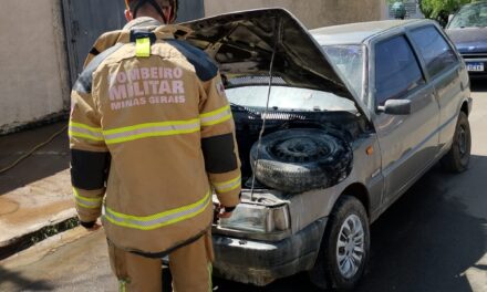 Ação rápida do Corpo de Bombeiros de Arcos garante segurança após incêndio em veículo em Lagoa da Prata