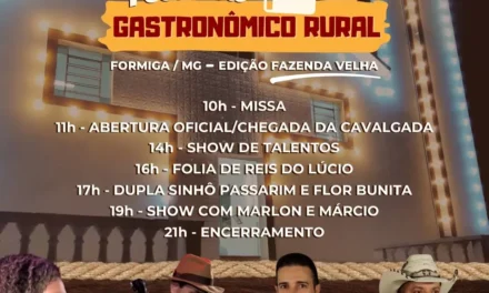 “Festival Gastronômico Rural” celebrará fé, cultura e tradição neste sábado (4) na Fazenda Velha