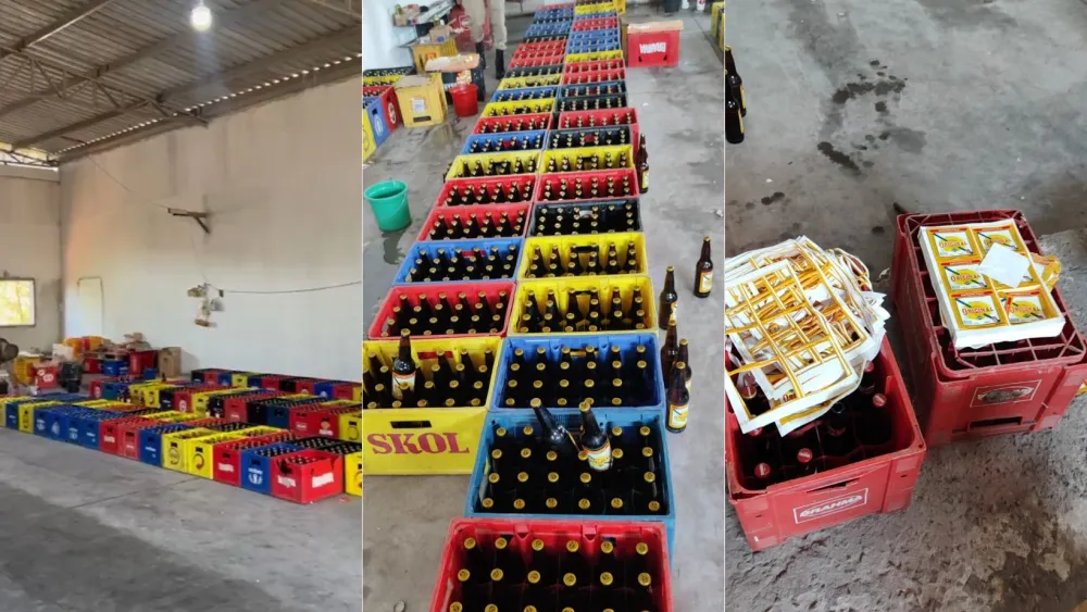 PM apreende mais de 3 mil garrafas de cerveja adulterada em galpão de Betim