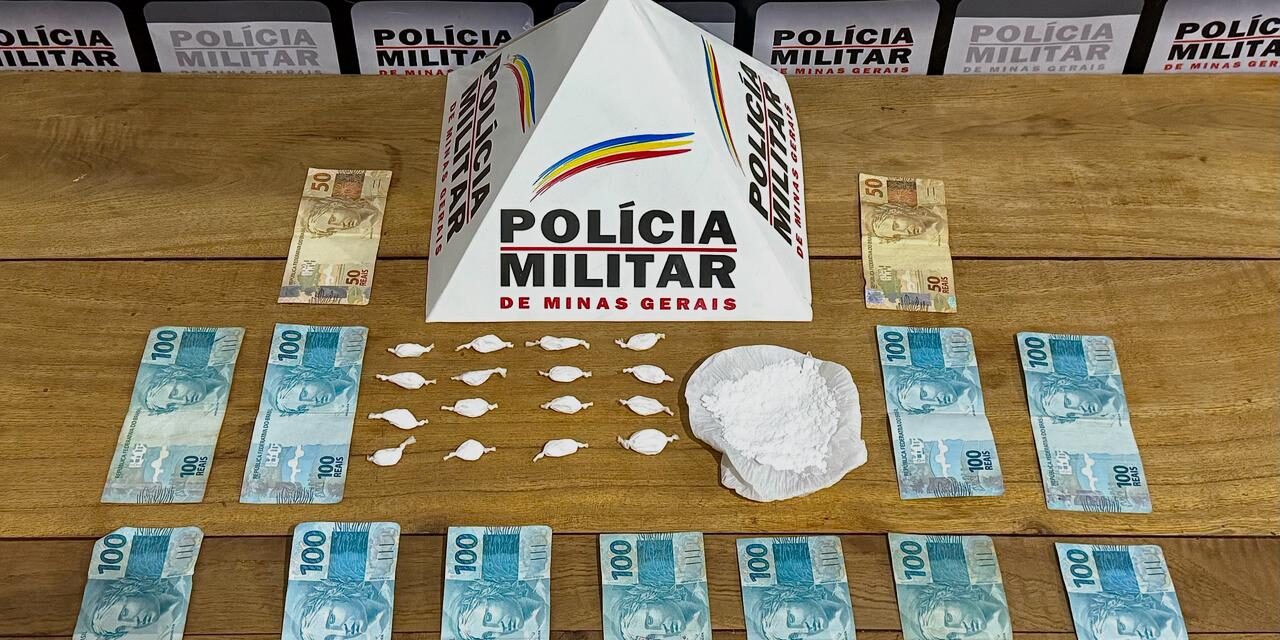 Homem é preso por tráfico de drogas em Bambuí; Polícia apreende cocaína e dinheiro
