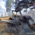 Incêndio consome maquinário agrícola na zona rural de Córrego Fundo