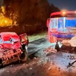 Colisão frontal entre carro e ônibus deixa uma vítima fatal na BR-040, em Sete Lagoas