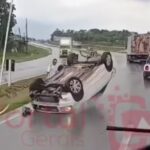 Carro capota na MG-050, no trecho próximo à MDL