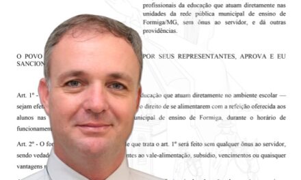 Vereador Cid Corrêa apresenta projeto que garante alimentação escolar a todos os profissionais da educação de Formiga