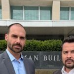 Eduardo Bolsonaro e Paulo Figueiredo se reúnem com autoridades dos EUA antes de encontro diplomático