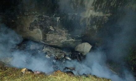 Fogo consome lixo acumulado nos fundos de uma residência no bairro Rosário