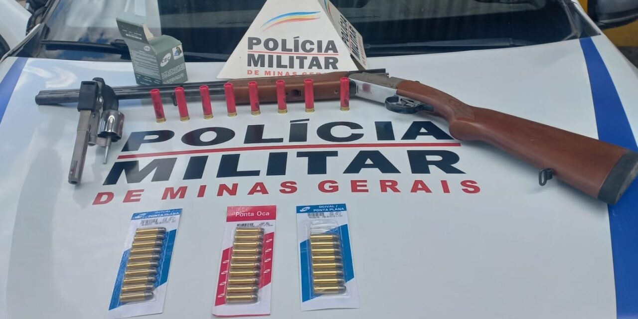 PM prende duas pessoas por furto e posse irregular de armas em Formiga