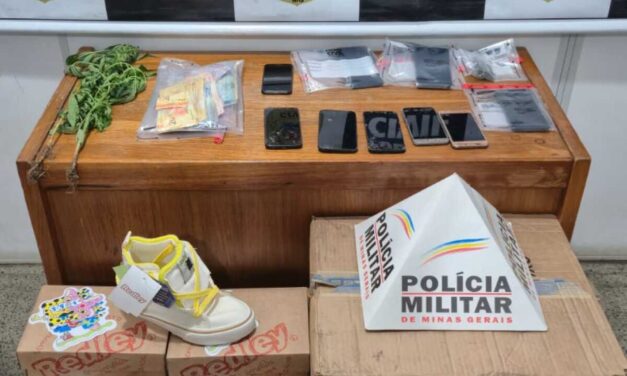 Polícias Civil e Militar prendem suspeitos e apreendem R$ 8 mil, celulares e tênis furtados em João Monlevade