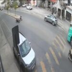 Câmera de segurança registra colisão entre motos em Formiga