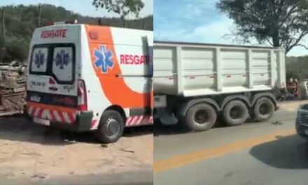 Acidente envolvendo carro e caminhão interdita pista entre Santa Luzia e Sabará