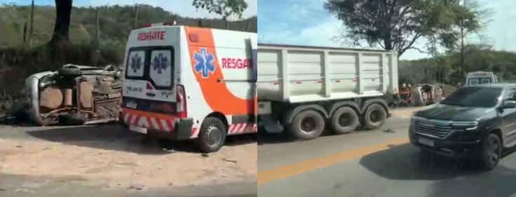 Acidente envolvendo carro e caminhão interdita pista entre Santa Luzia e Sabará