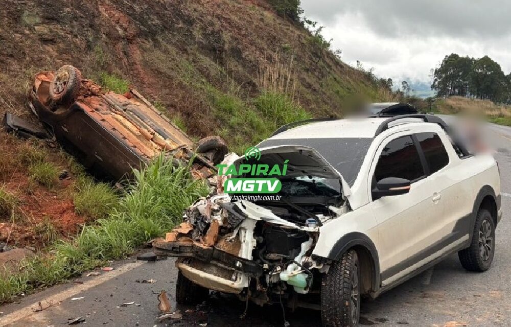 Acidente entre carro e caminhonete deixa feridos na BR-354, em Córrego Danta