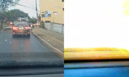 Casal de Lavras tem carro atingido por raio durante temporal: ‘Estrondo muito forte’