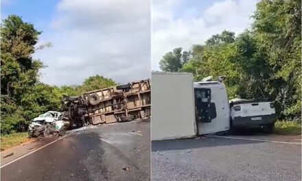 Mãe e filha morrem em colisão entre carro e caminhão na BR-265, em Minas Gerais