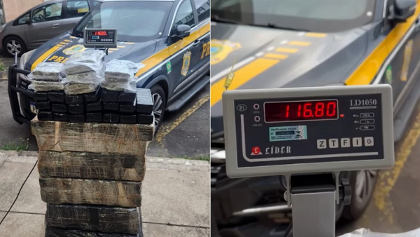 Polícia apreende 116 kg de maconha e veículo usado no tráfico em Juiz de Fora