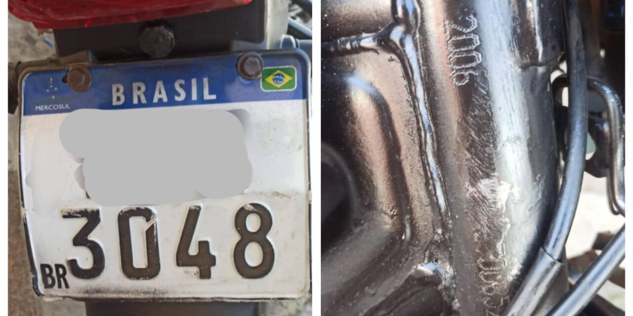 Motocicleta com placa falsa é apreendida pela PM na rua Doutor Teixeira Soares