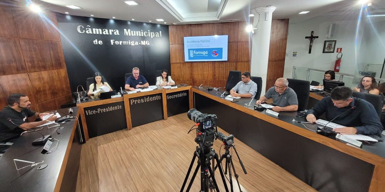 PPA 2026–2029 e Diretrizes Orçamentárias (LDO) são temas de audiência pública na Câmara de Formiga