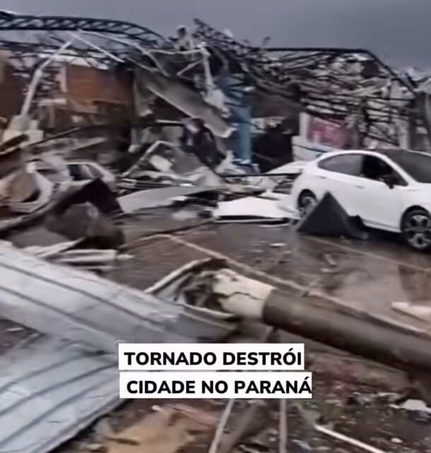 Tornado devastador no Paraná deixa mortos, feridos e 80% da cidade destruída