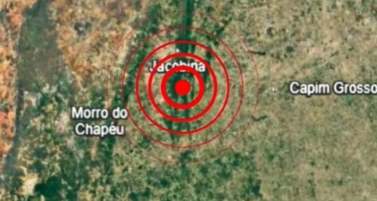 Três tremores de terra atingem Jacobina em intervalo de 30 minutos
