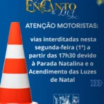 Prefeitura anuncia interdição do trânsito nesta segunda-feira (1º) em Formiga