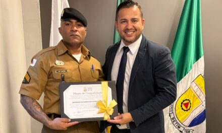 Policial do 63º BPM de Formiga é homenageado pela Câmara de Betim por atuação no 66º BPM